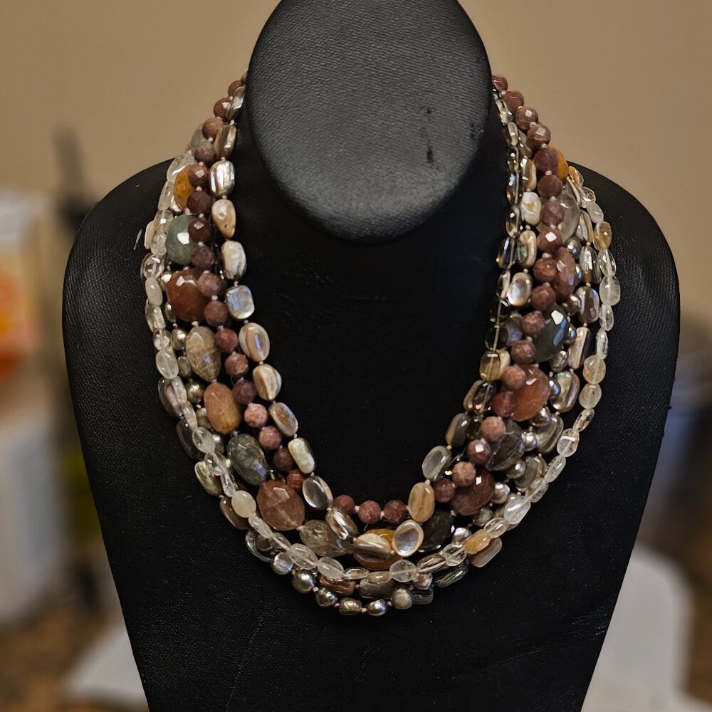 Vintage CINER Semi-Precious Stones Necklace
